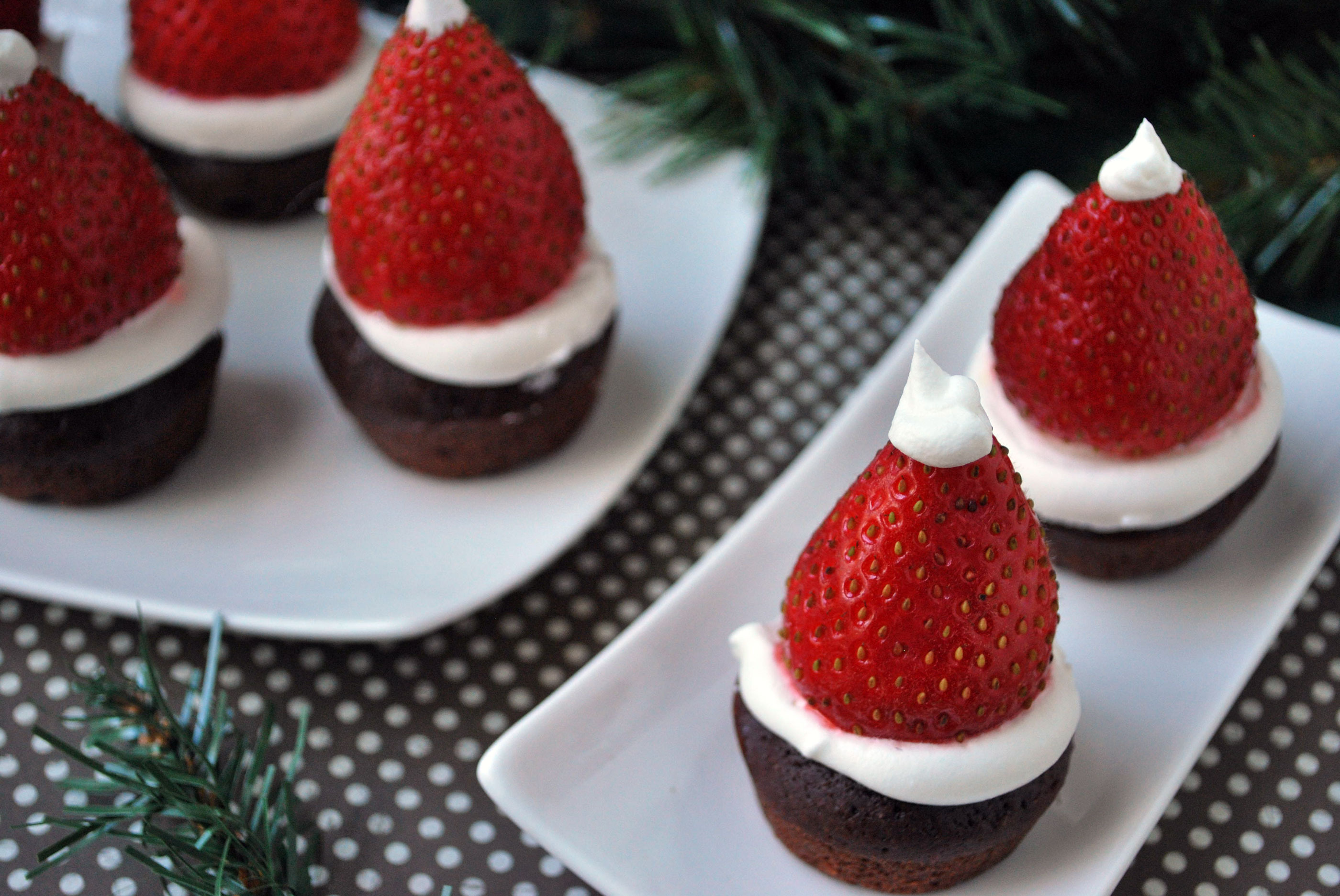 Santa Hat Brownies