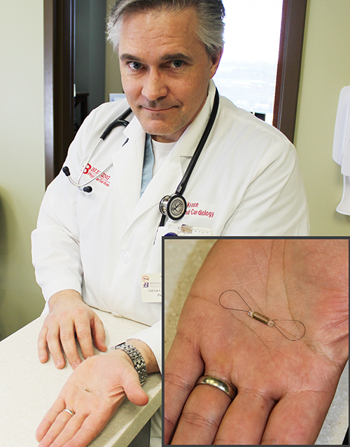 Dr. Krause holds CardioMEMS