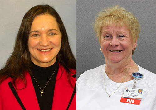 Patty Loeffler (left) and Donna Lewis, Blessing Hospital