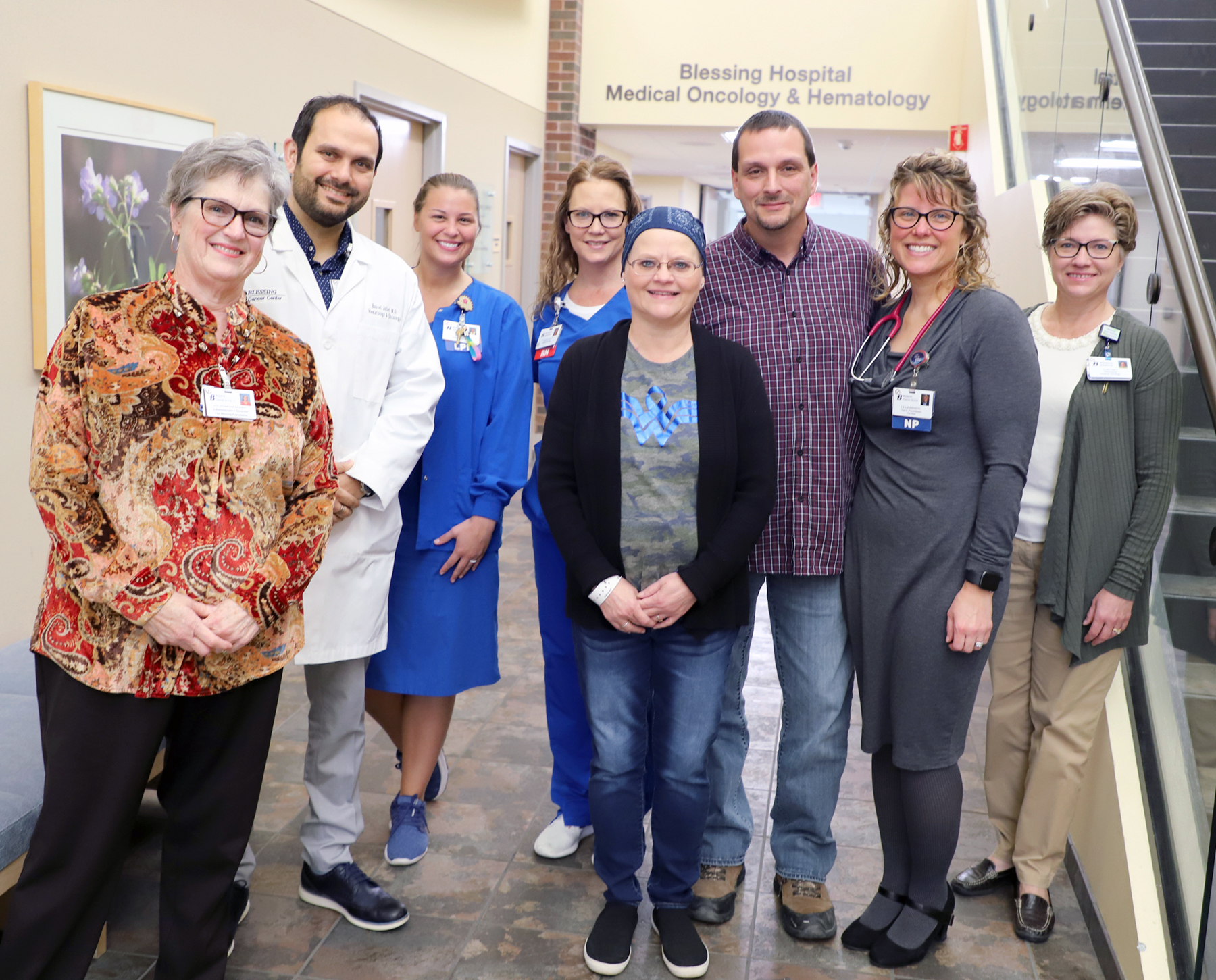 Meleah and Allen Flynn at a recent gathering of Blessing Health System caregivers they thanked in their letter