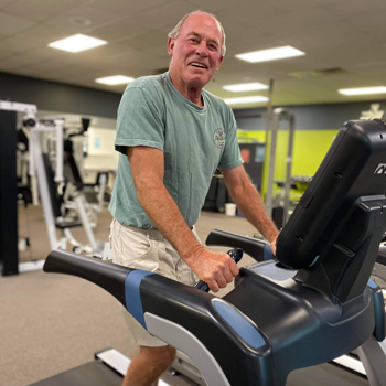 Man walking on treadmill