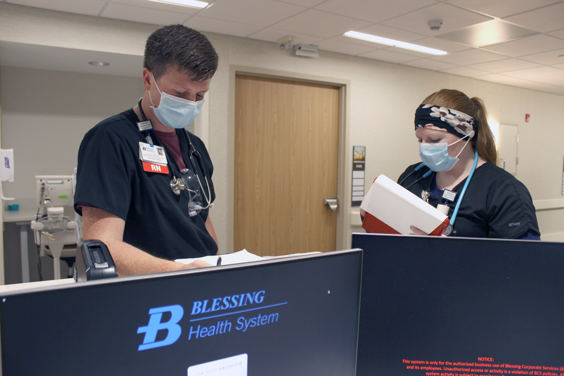 Nurses at workstation