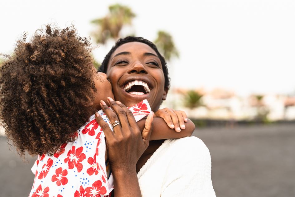 Woman with daughter