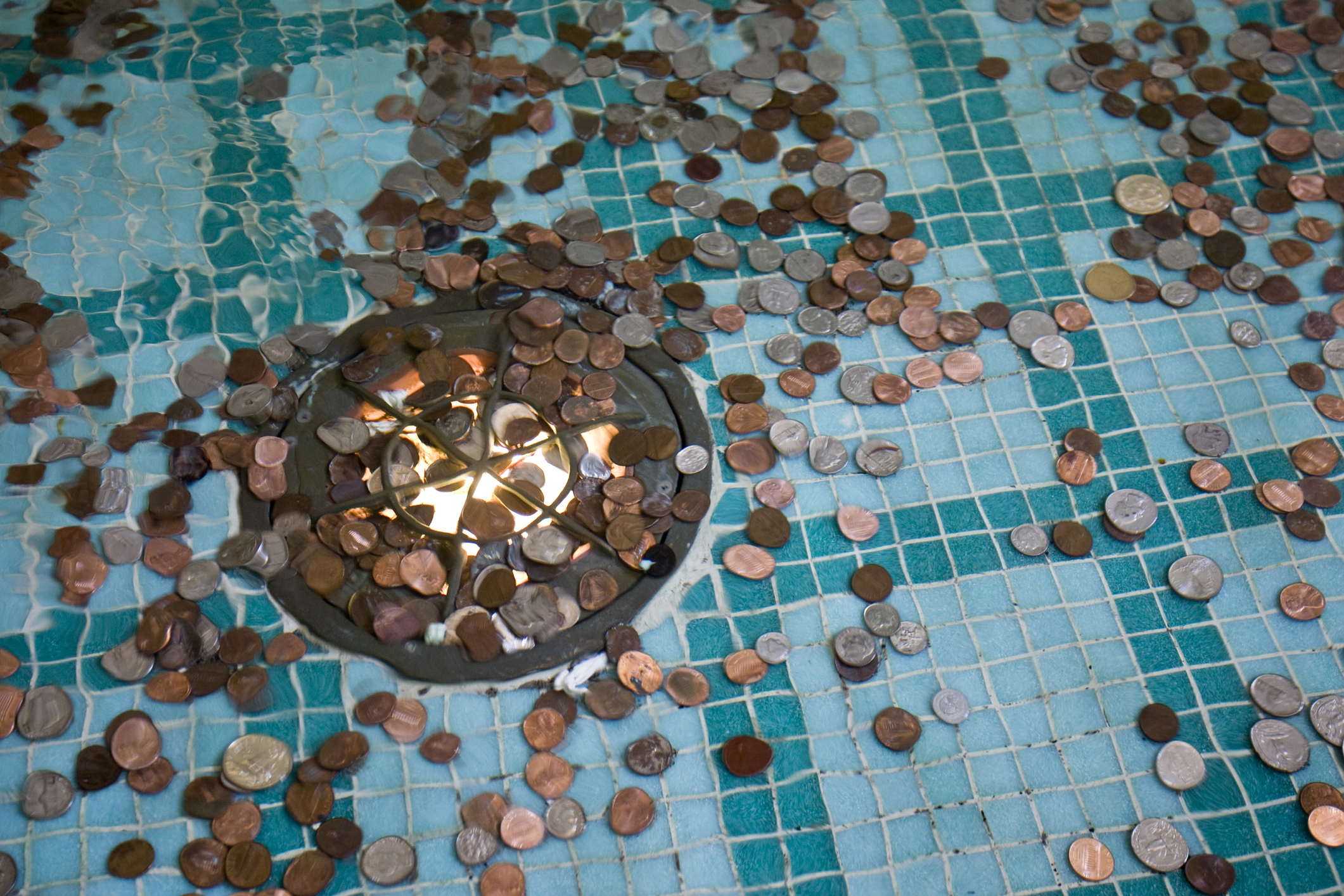 Coins in a fountain