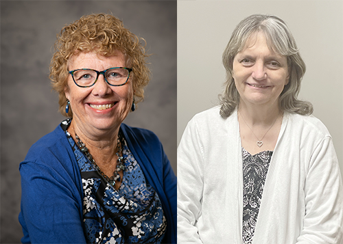 Debbie Giesing and Teri Pugh will retire from Blessing, representing 36 years of service.