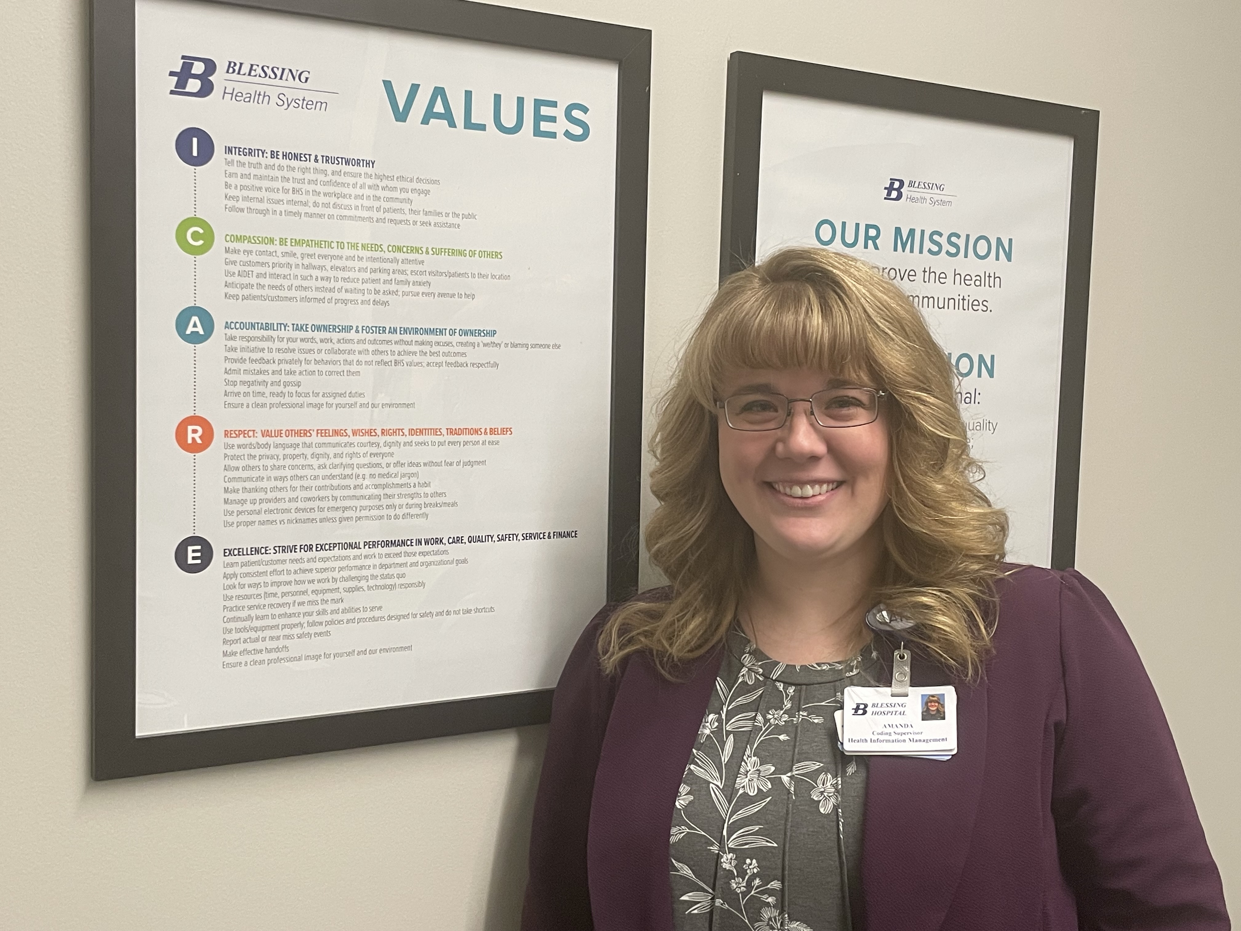 Amanda Corrigan, coding supervisor, Health Information Management, received the ICARE Award for Excellence on February 27, 2026.