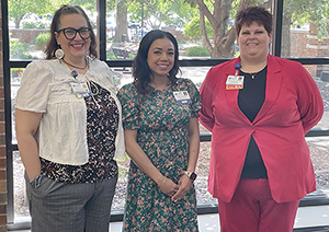 Eydie Tipton, DNP, RN, CCRN, CNML, EBP-CH, nurse researcher; Tracy Viers, MSN, APRN, AC-AGCNS, ACHPN; critical care clinical nurse specialist; and Chelsea Wilson, MSN, APRN, AGCNS-BC, palliative care clinical nurse specialist. 