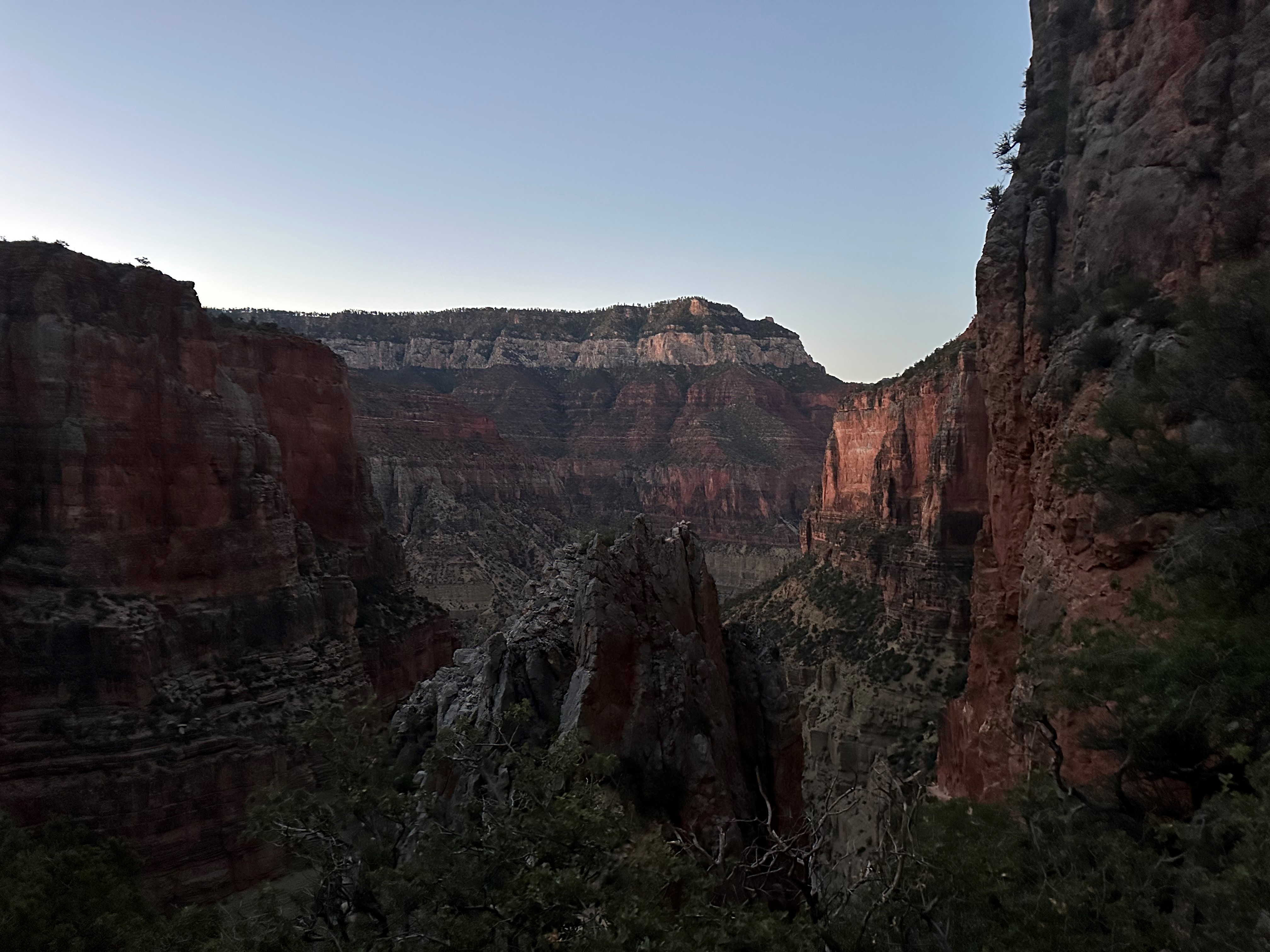 "Sunrise 5 miles into canyon"