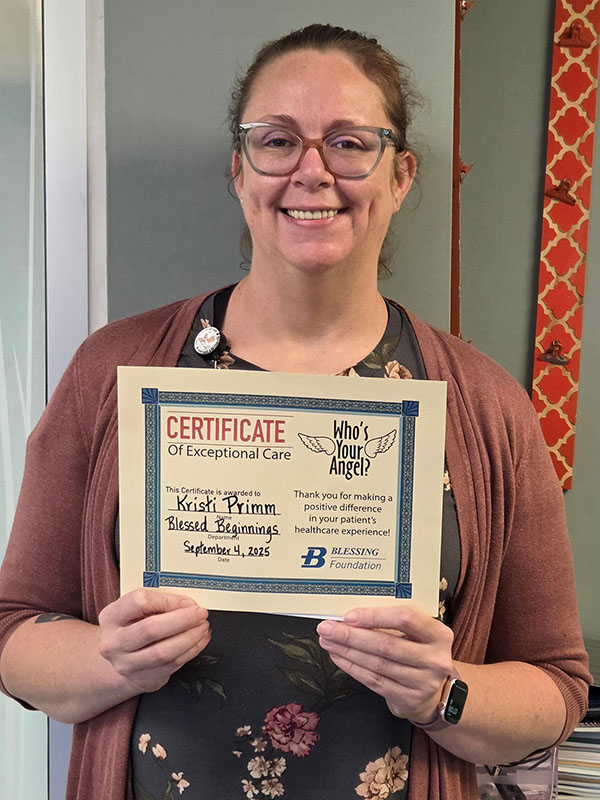 Kristi Primm received a Who’s Your Angel award