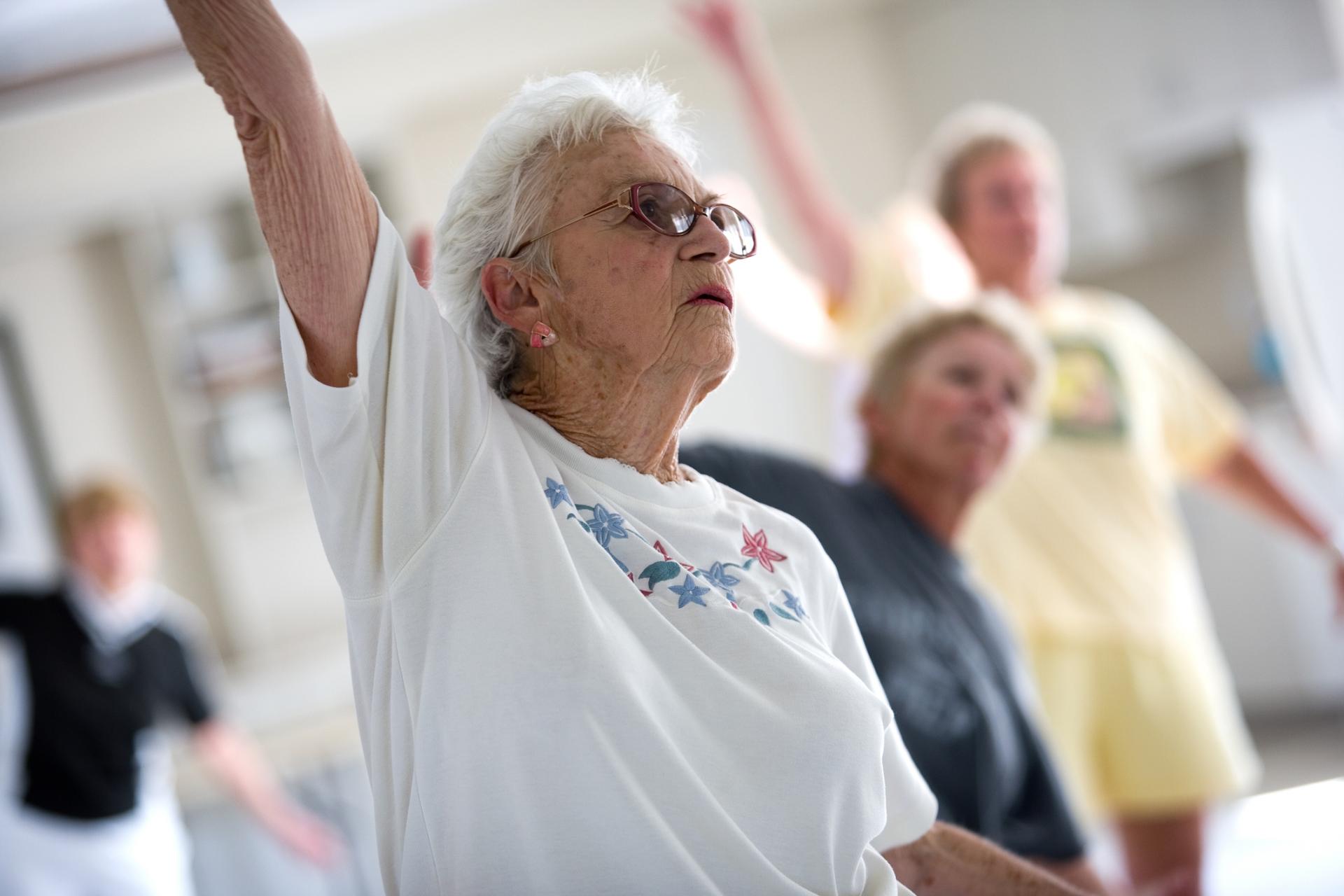 Women stretching