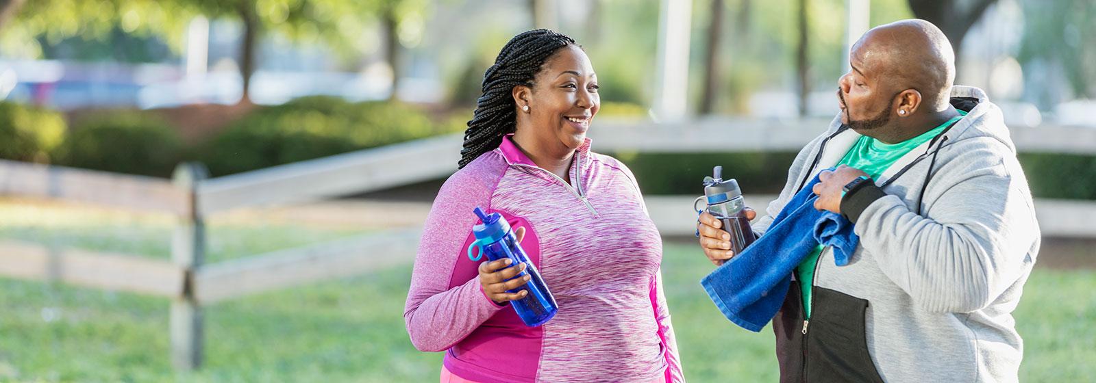 Man and Woman Exercising