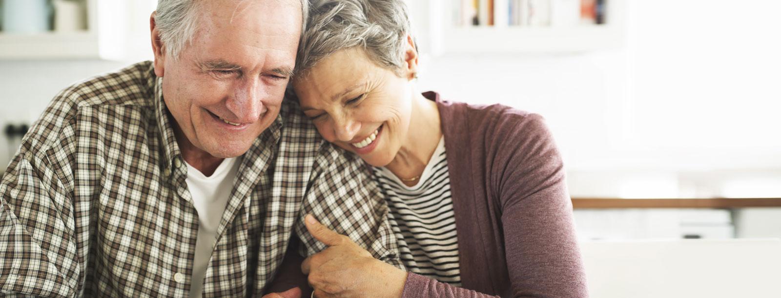 Man and woman hugging