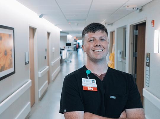 nurse smiling at camera